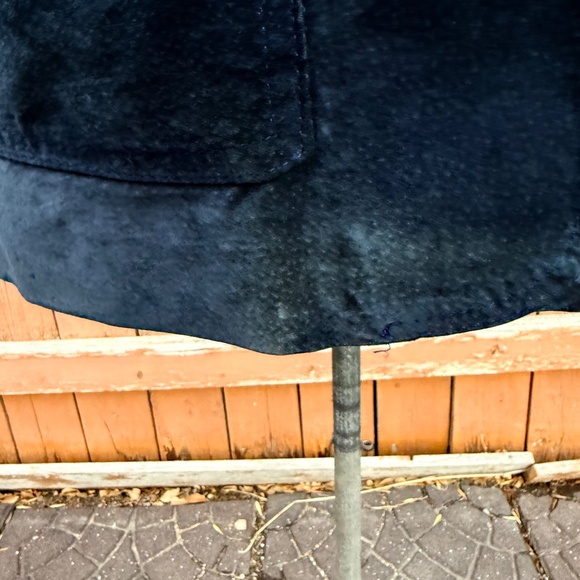 Vintage 80s Deep Navy Blue Suede Parka Jacket - Picture 9 of 12